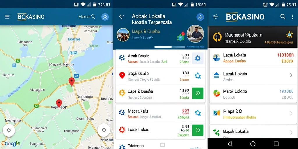 Tampilan antarmuka BCKASINO saat melacak lokasi secara real-time.