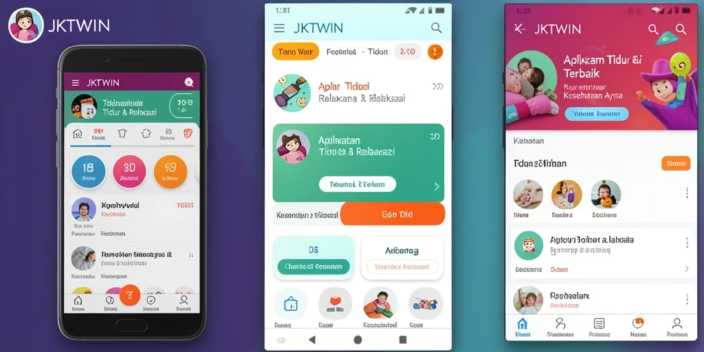 Tampilan antarmuka JKTWIN yang sederhana dan menarik untuk tidur nyaman.