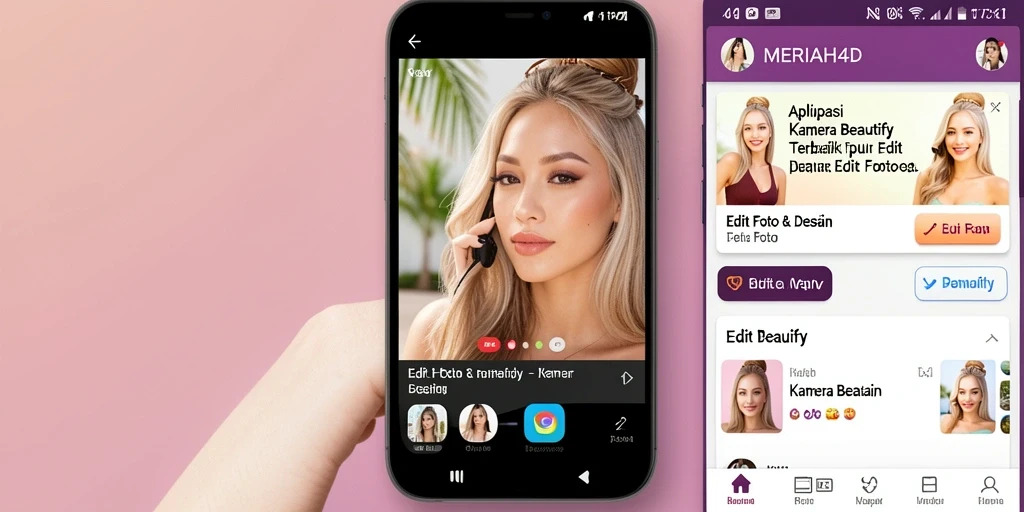 Screenshot utama MERIAH4D menampilkan antarmuka pengguna yang intuitif dan beragam fitur edit.