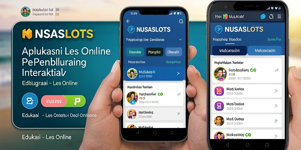 Tampilan antarmuka aplikasi Les Online NUSASLOTS yang interaktif dan edukatif.