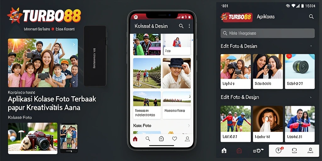 Tampilan antarmuka TURBO88 yang user-friendly untuk kolase foto.