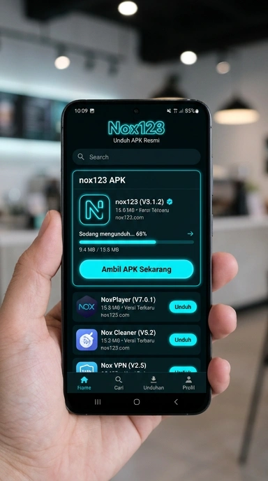 Tampilan halaman APK nox123